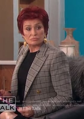 Sharon’s double breasted check blazer on The Talk