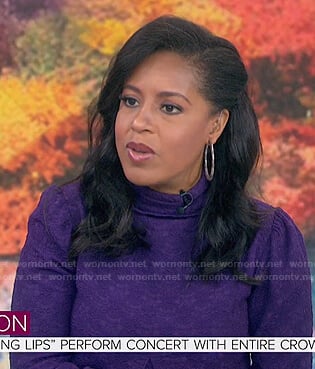 Sheinelle’s purple textured dress on Today