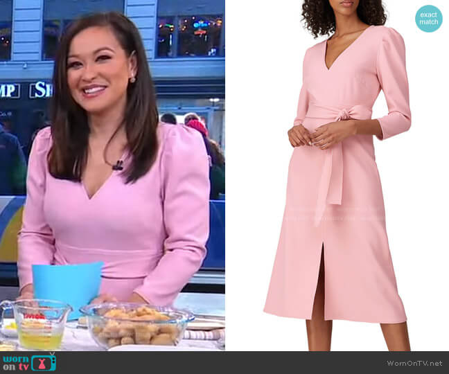 Damia Dress by Shoshanna worn by Eva Pilgrim on Good Morning America