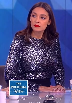 Alexandria Ocasio-Cortez's sequin leopard jumpsuit on The View