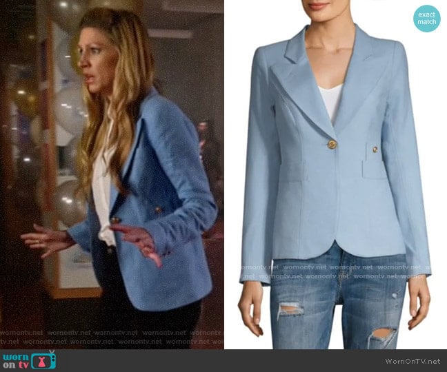 Smythe Duchess Blazer in Cloud worn by Ava Sharpe (Jes Macallan) on Legends of Tomorrow