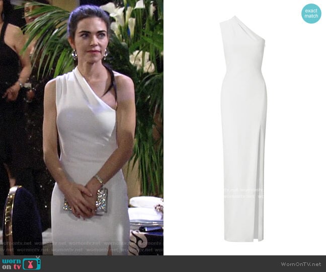 Solace London Averie Dress worn by Victoria Newman (Amelia Heinle) on The Young and the Restless