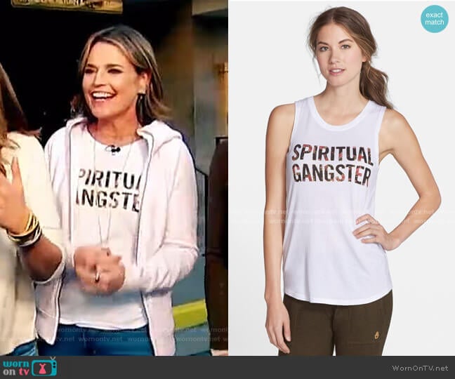 Floral Print Muscle Tank by Spiritual Gangster worn by Savannah Guthrie on Today