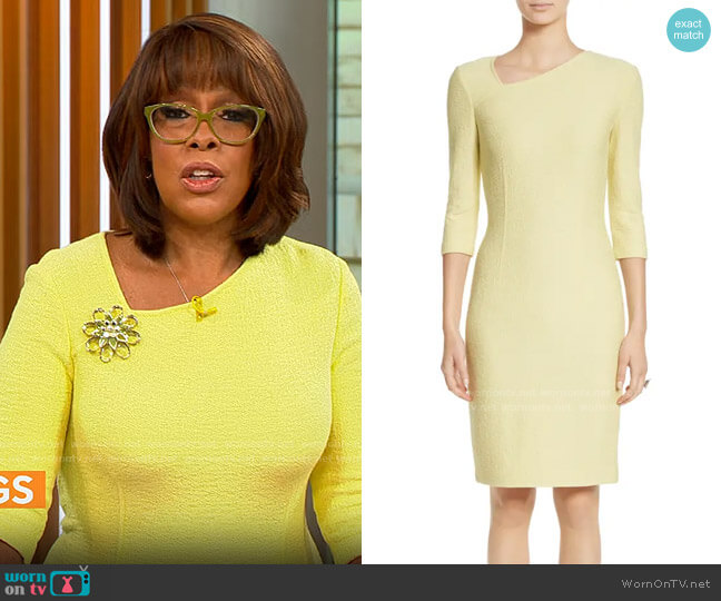 WornOnTV: Gayle’s yellow asymmetric neckline dress on CBS Mornings ...