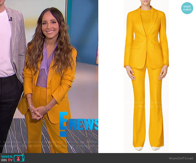 Cameron Jacket and Robin Flared Trousers by Suistudio worn by Lilliana Vazquez on E! News