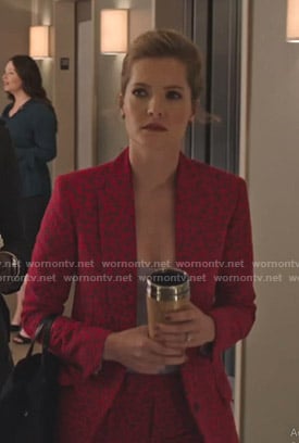 Sutton's red leopard print suit on The Bold Type