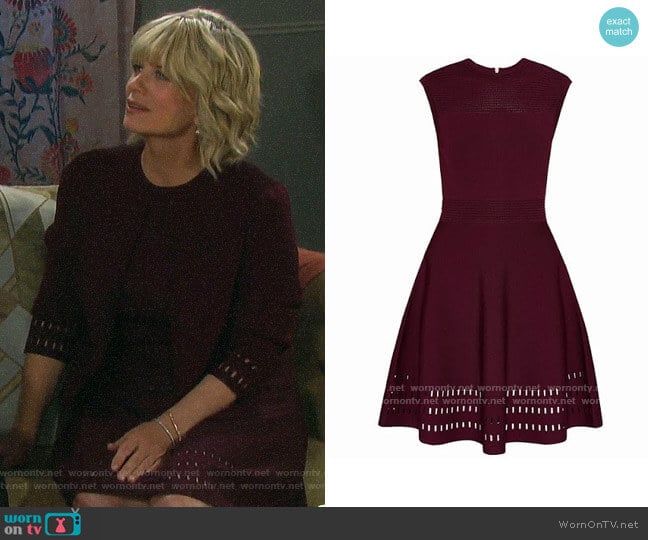 Ted Baker Aurbray Knit Skater Dress worn by Kayla Brady (Mary Beth Evans) on Days of our Lives