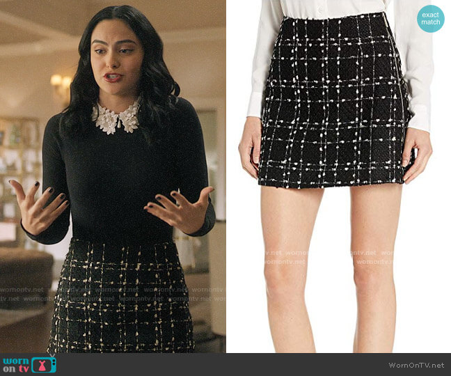 WornOnTV: Veronica's black sweater with white floral collar and