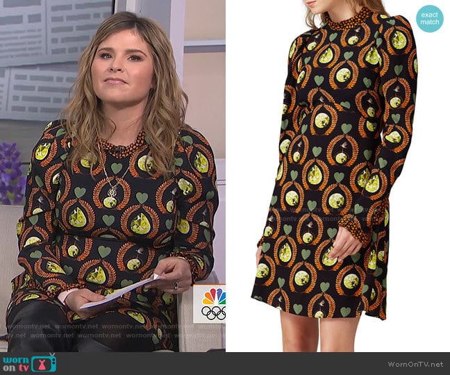 Printed Rosella Dress by Temperley London worn by Jenna Bush Hager on Today