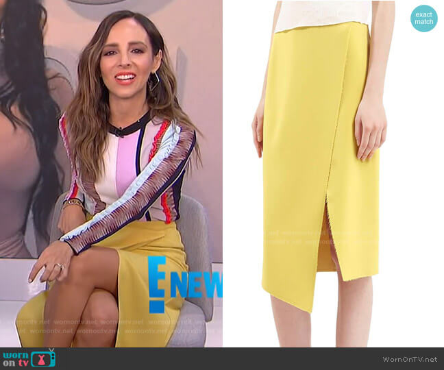 Crepe Wrap Skirt by Topshop worn by Lilliana Vazquez on E! News