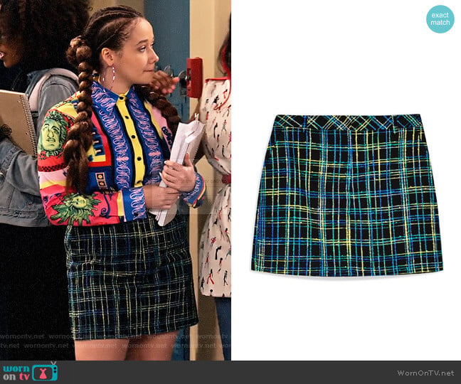 Topshop Boucle Check Skirt worn by Jade (Talia Jackson) on Family Reunion