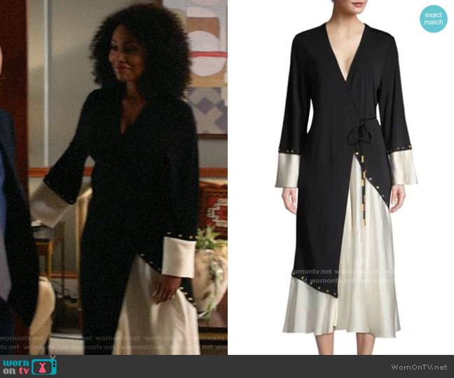 Tory Burch Mixed Material Wrap Dress worn by Lola Carmichael (Simone Missick) on All Rise