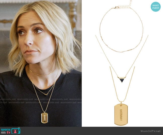 Uncommon James Ready to Mingle, Stormy, and Mommy Necklaces worn by Kristin Cavallari on Very Cavallari