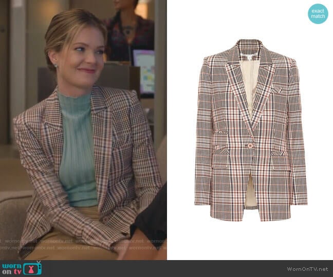 Fuller Plaid Stretch Blazer by Veronica Beard  worn by Sutton (Meghann Fahy) on The Bold Type