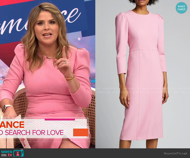 WornOnTV: Jenna’s pink puff sleeve sheath dress on Today | Jenna Bush