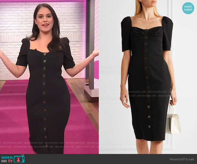 Trace Button-Detailed Cady Dress by Veronica Beard worn by Donna Farizan on Today 