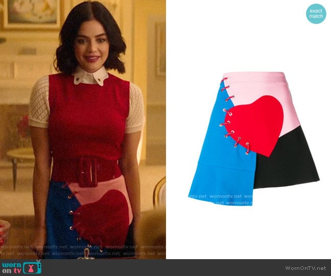 Vivetta Patchwork Mini Skirt worn by Katy Keene (Lucy Hale) on Katy Keene