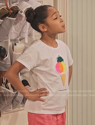 Ami's ice cream embellished tee on Family Reunion