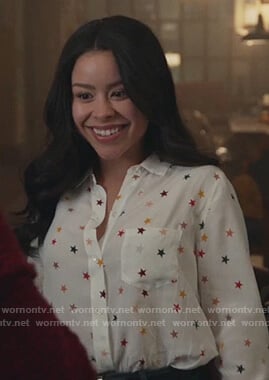 Mariana’s white star print blouse on Good Trouble