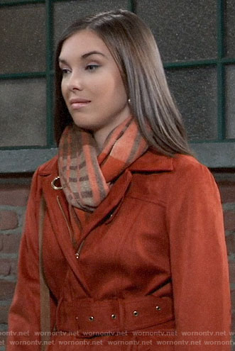 Willow’s orange suede coat on General Hospital