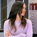 Willow’s purple side zip sweater on General Hospital