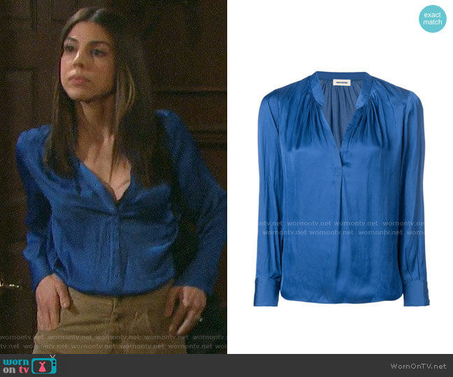 Zadig & Voltaire Tink Blouse worn by Abigail Deveraux (Kate Mansi) on Days of our Lives