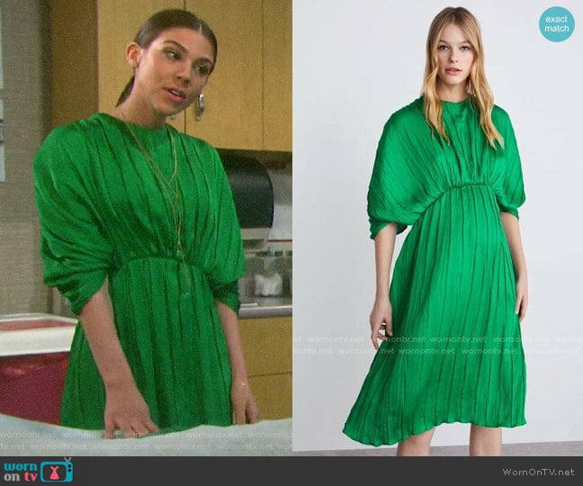 Zara Pleated Midi Dress worn by Abigail Deveraux (Kate Mansi) on Days of our Lives