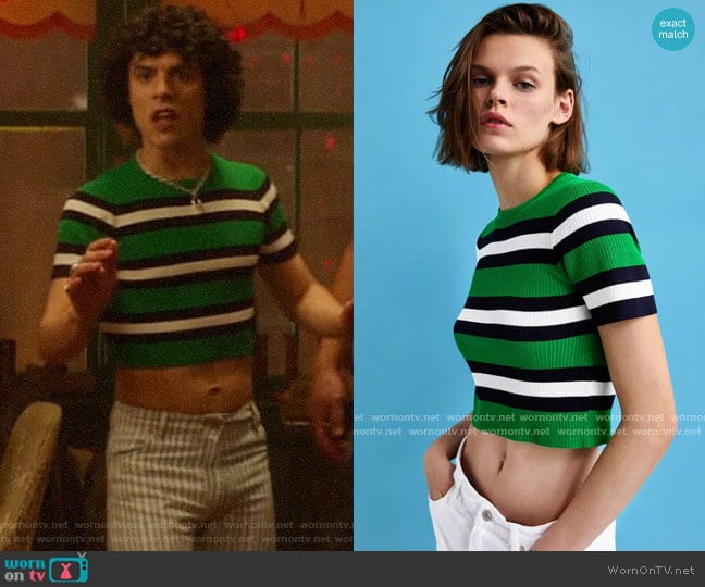 Zara Striped Crop Sweater worn by Jorge Lopez (Jonny Beauchamp) on Katy Keene