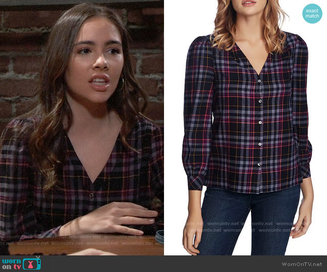 1.State Plaid Blouse worn by Molly Lansing-Davis (Haley Pullos) on General Hospital