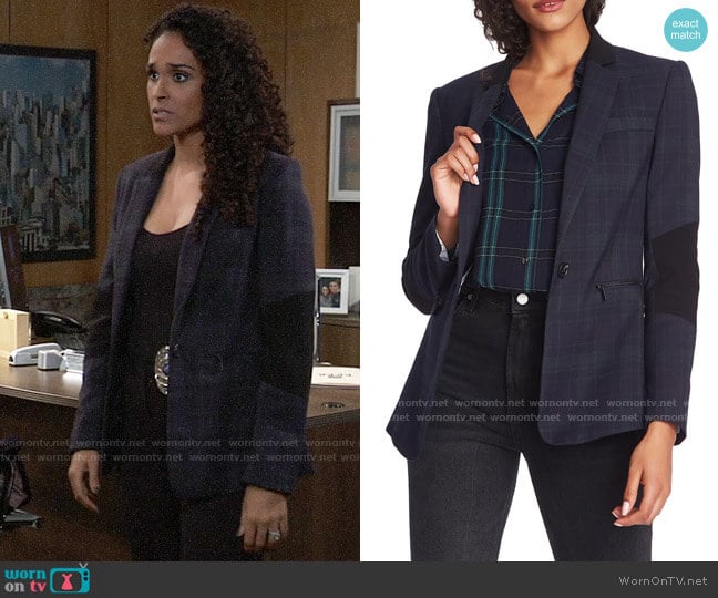 WornOnTV: Jordan’s plaid blazer with black panels on General Hospital ...