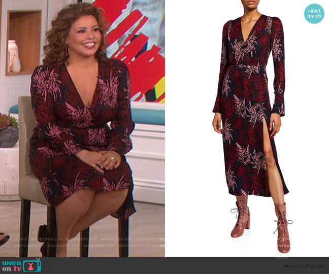 WornOnTV: Justina Machado’s printed long sleeve dress on The Talk ...