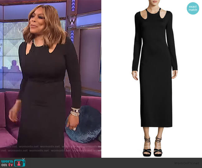 Jessa Long-Sleeve Cutout Ponte Midi Dress by A.L.C. worn by Wendy Williams on The Wendy Williams Show