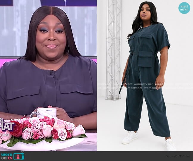 WornOnTV: Loni’s navy utility jumpsuit on The Real | Loni Love ...