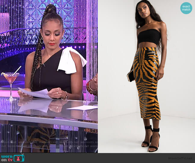 Go Wild Midi Skirt by Akira worn by Amanda Seales on The Real