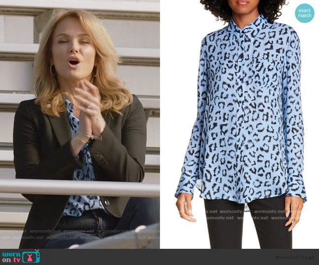 Emerson Leopard Print Silk Top by A.L.C. worn by Laura Baker (Monet Mazur) on All American