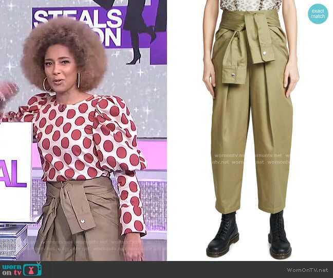 Tie Waist Cotton Trousers by Alexander Wang worn by Amanda Seales on The Real