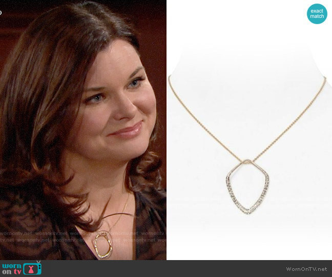 Alexis Bittar Miss Havisham Pave Kite Orbit Pendant Necklace worn by Katie Logan (Heather Tom) on The Bold and the Beautiful