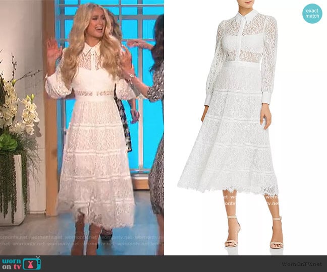 Anaya Collared Tiered Dress by Alice + Olivia worn by Paris Hilton on The Talk