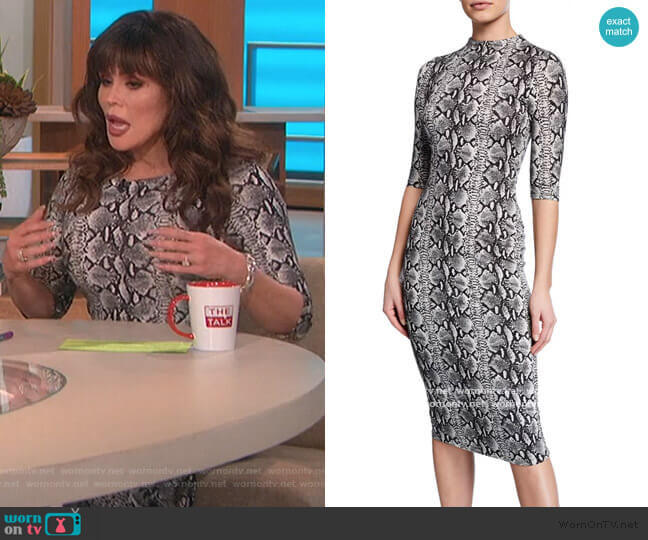 Delora Snake-Skin Print Dress by Alice + Olivia worn by Marie Osmond on The Talk