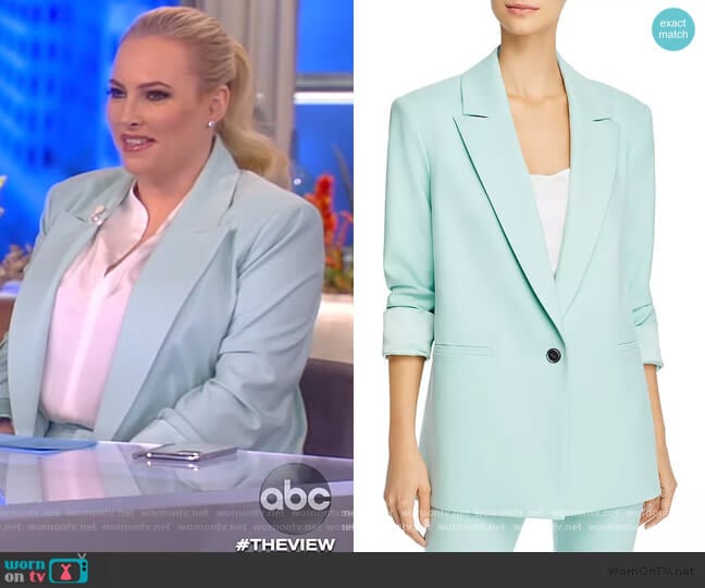 Denny Notch Collar Roll-Cuff Blazer by Alice + Olivia worn by Meghan McCain on The View