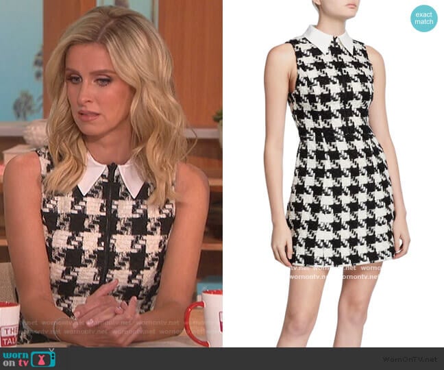 Ellis Gathered Zip Front Dress by Alice + Olivia worn by Nicky Hilton on The Talk