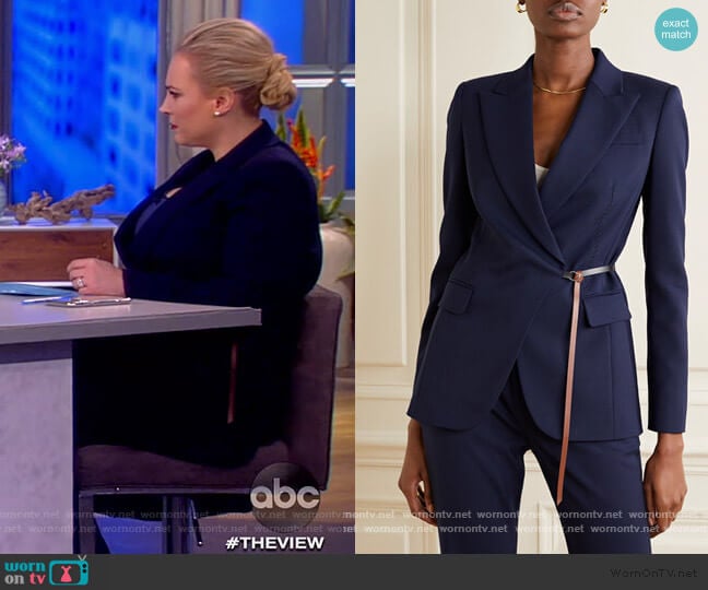 Irving belted wool-blend blazer by Altuzarra worn by Meghan McCain on The View