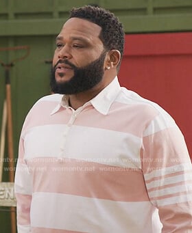 Andre's pink long sleeve polo shirt on Black-ish