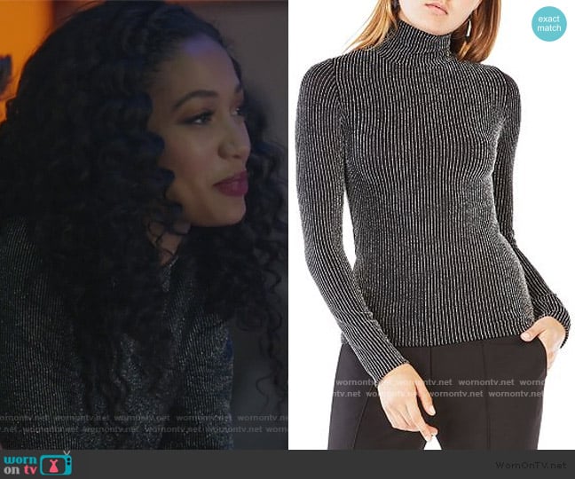 WornOnTV: Olivia’s black ribbed turtleneck top on All American ...