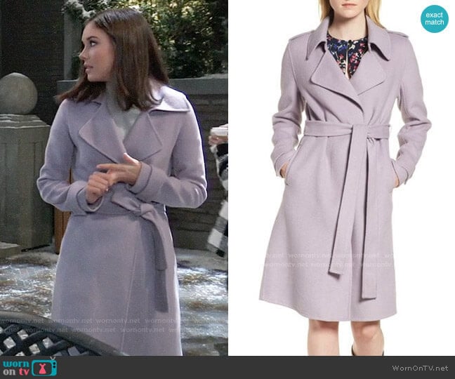 Badgley Mischka Chloe Coat worn by Willow Tait (Katelyn MacMullen) on General Hospital