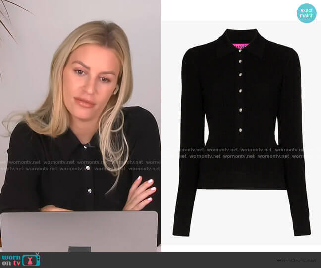 Basel Swarovski Button Polo Top by Gauge81 worn by Morgan Stewart on E! News