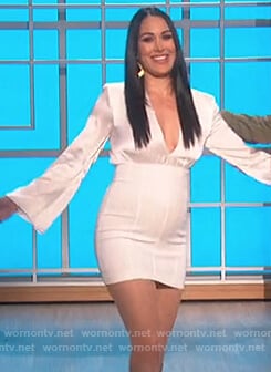 Brie Bella’s white plunging mini dress on The Talk