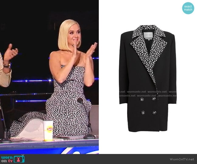 Leopard Lapel Suiting Blazer by Carmen March worn by Katy Perry on American Idol