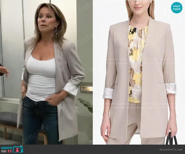 Calvin Klein Roll-Tab Topper Jacket worn by Alexis Davis (Nancy Lee Grahn) on General Hospital