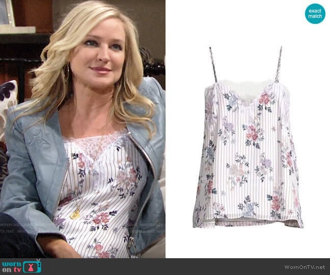 Cami NYC The Sweetheart Cami in Tea Party Floral worn by Sharon Newman (Sharon Case) on The Young and the Restless